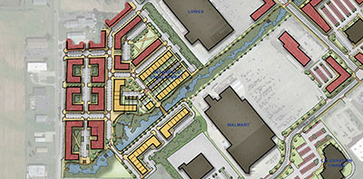 aerial map of greenfield development plan