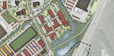 aerial map of pipestone corridor plan