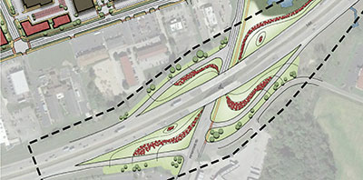 aerial map of exit 29 plan